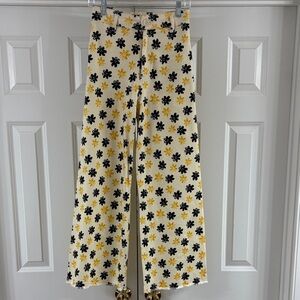 *Rare* Zara The Marine Straight Floral Print Wide-Leg Pants. Great condition!